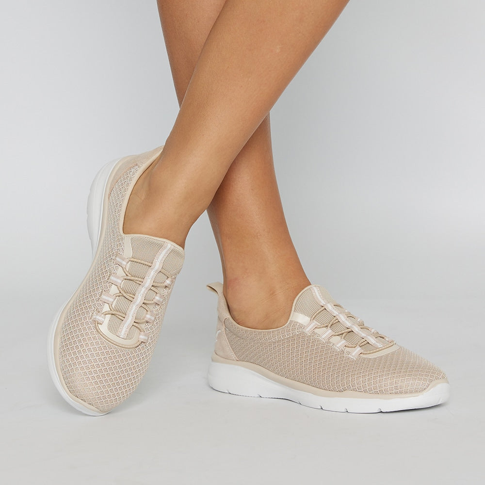 Quattro Sneaker in Beige Knit
