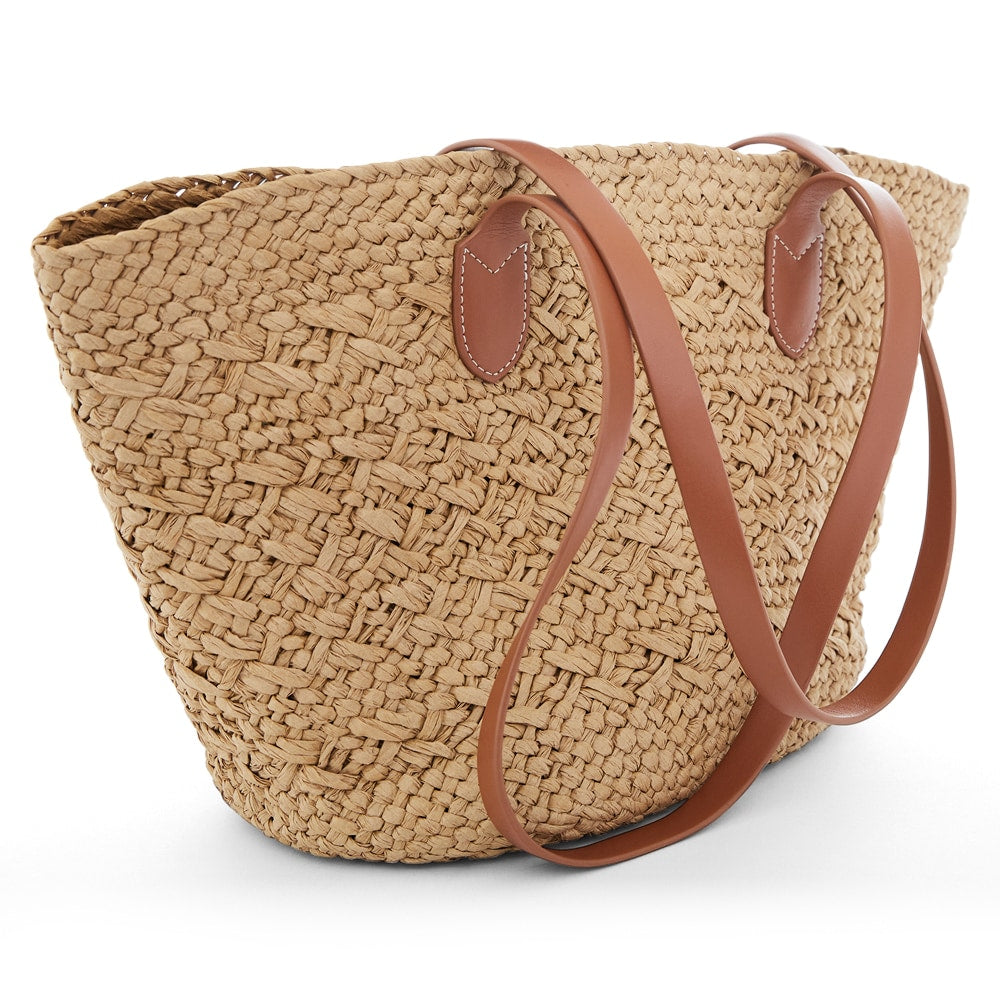 Munich Tote in Tan/neutral Raffia