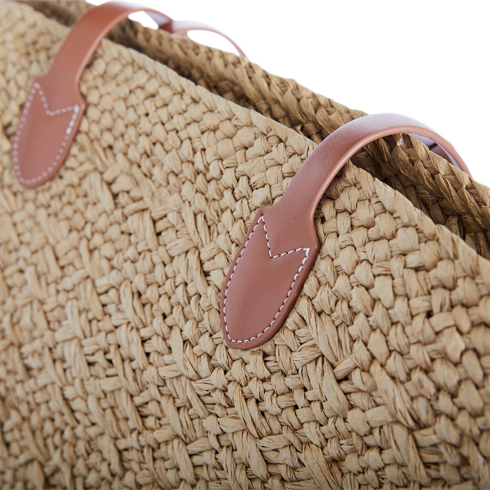 Munich Tote in Tan/neutral Raffia