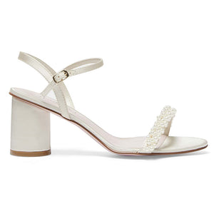 Pink Inc Stella Heel in Ivory Satin