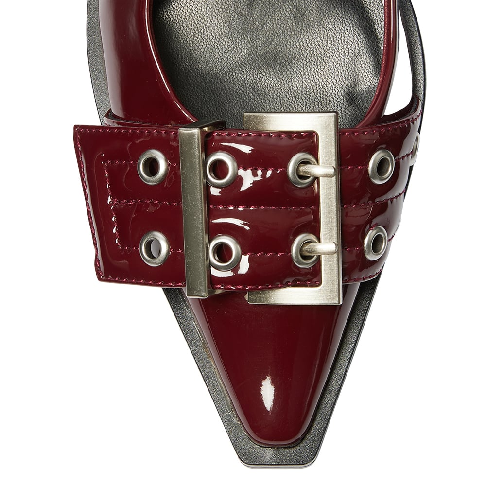 Suzie Flat in Cherry Patent