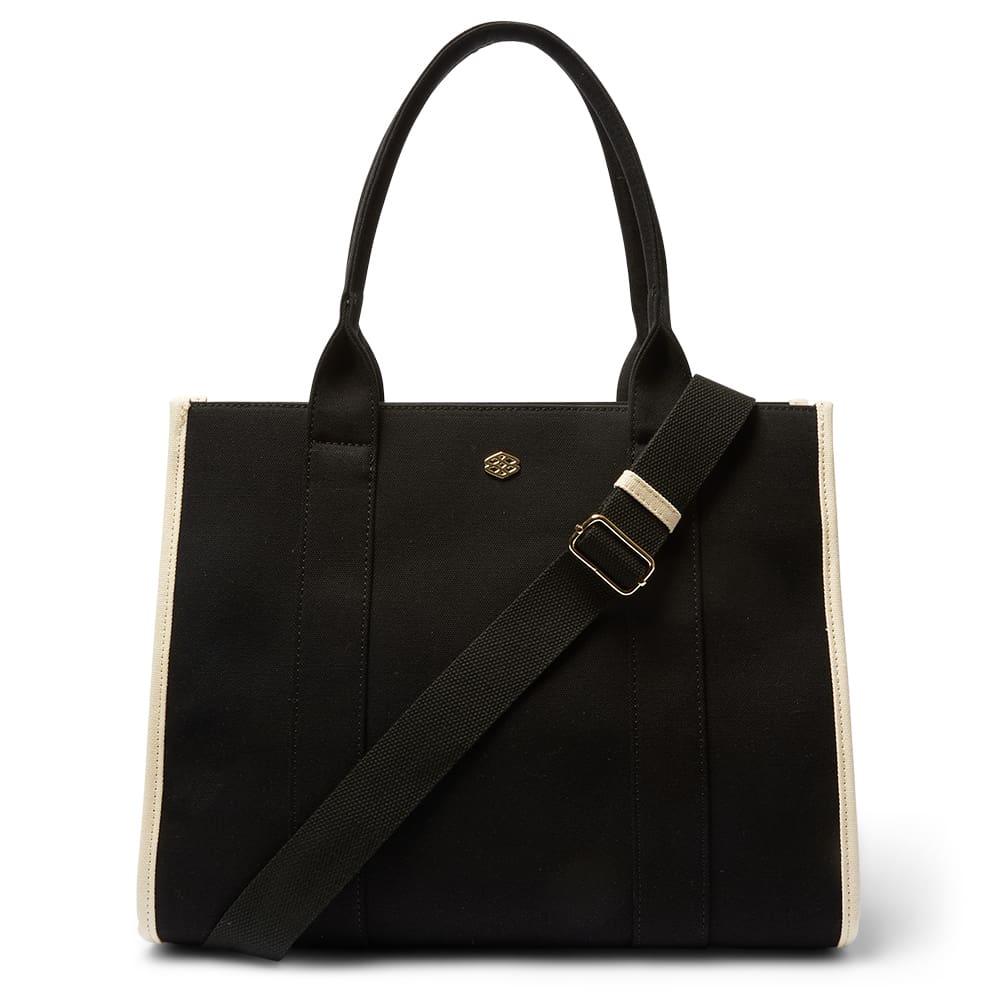 Tyra Tote in Black Canvas