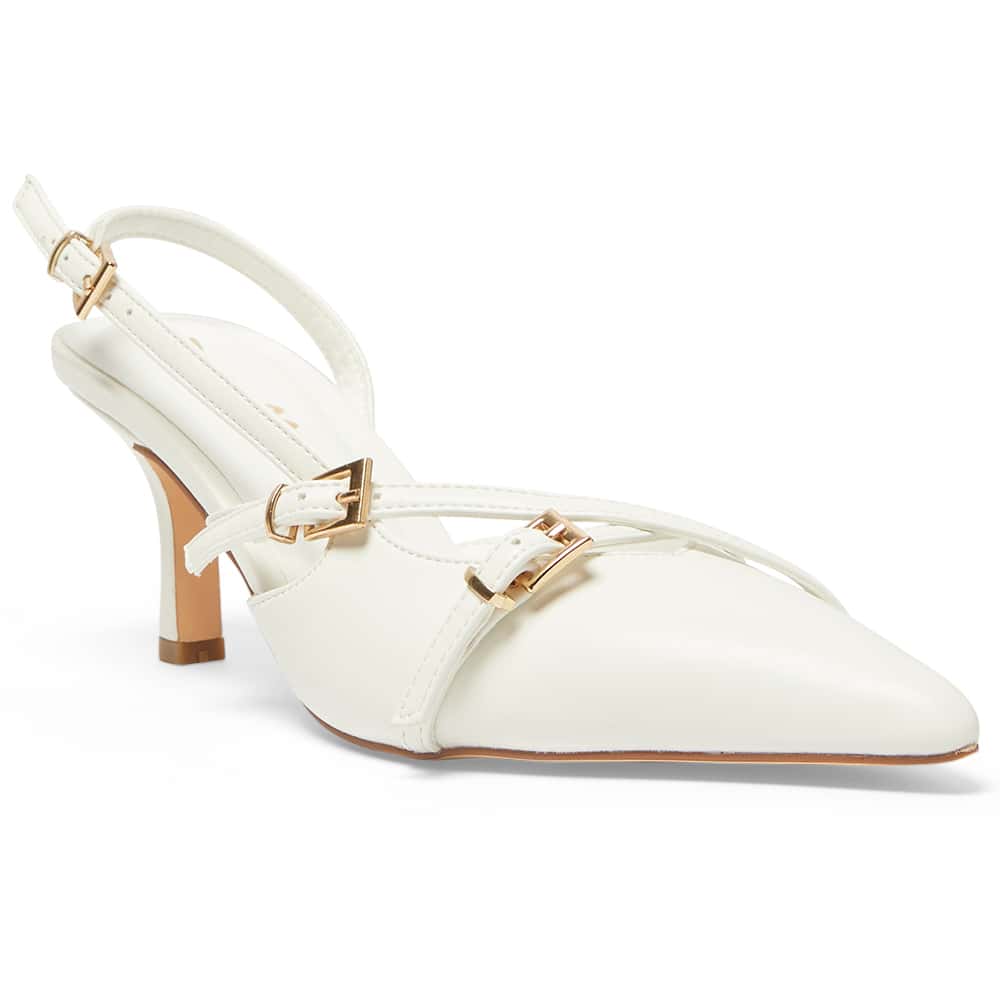 Veronica Heel in White Smooth