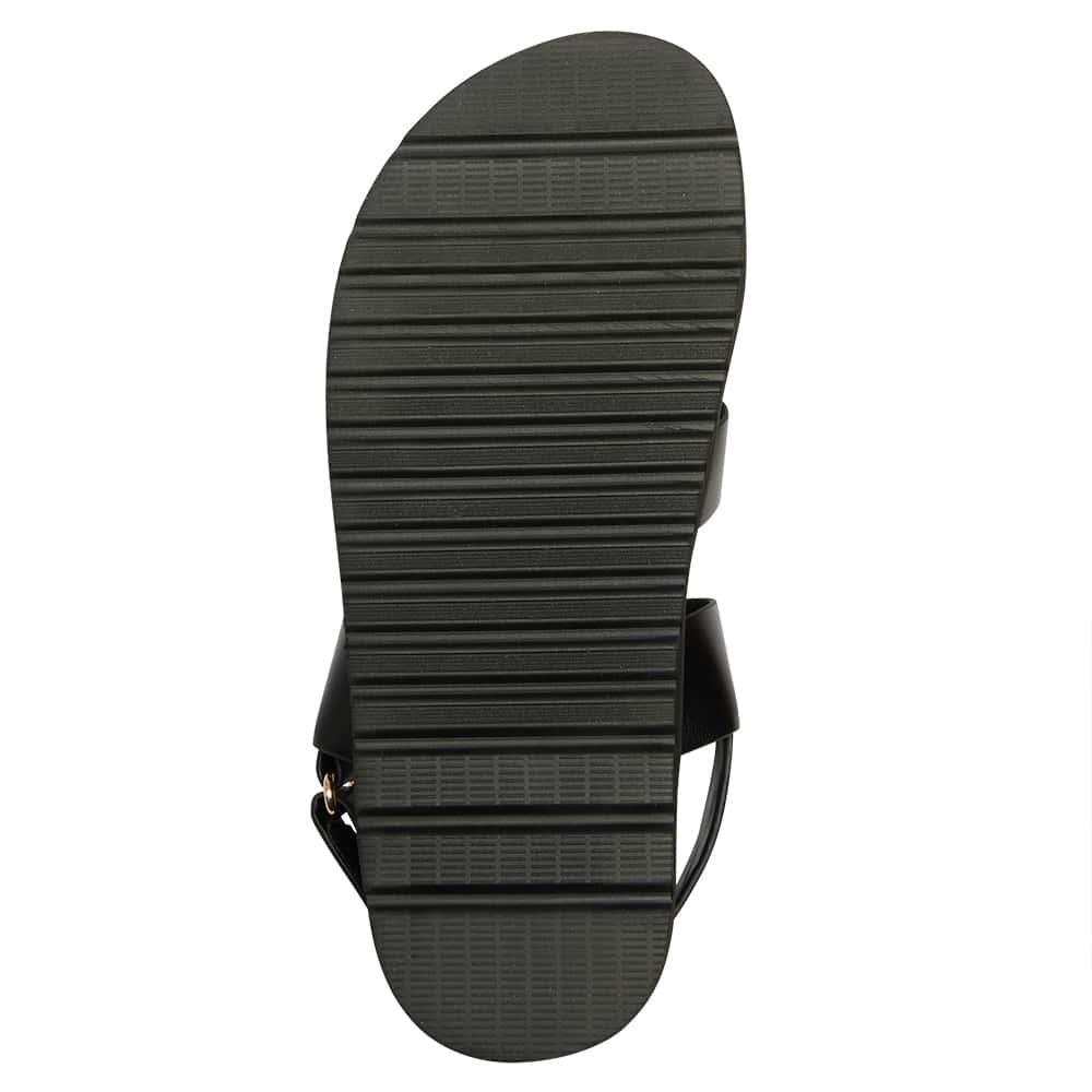 Daisy Sandal in Black Smooth