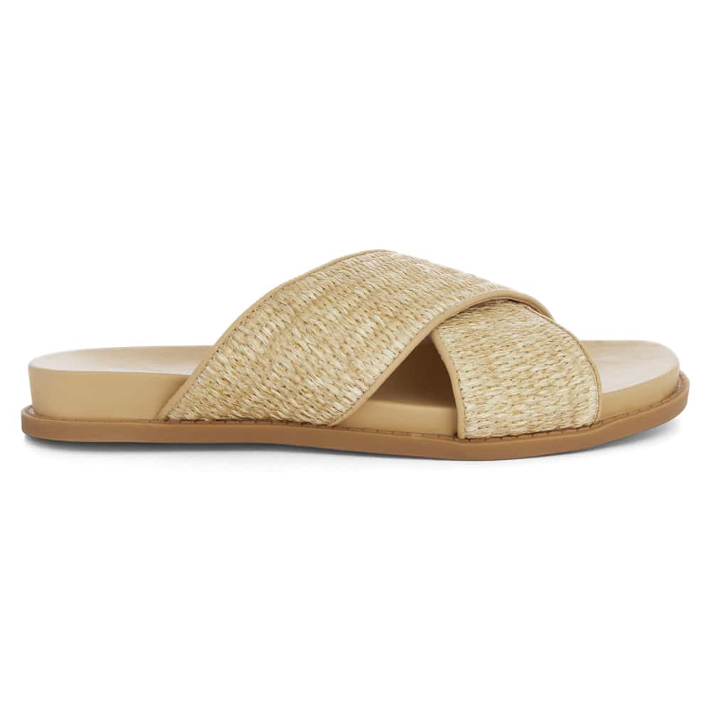 Dayna Slide in Tan Raffia