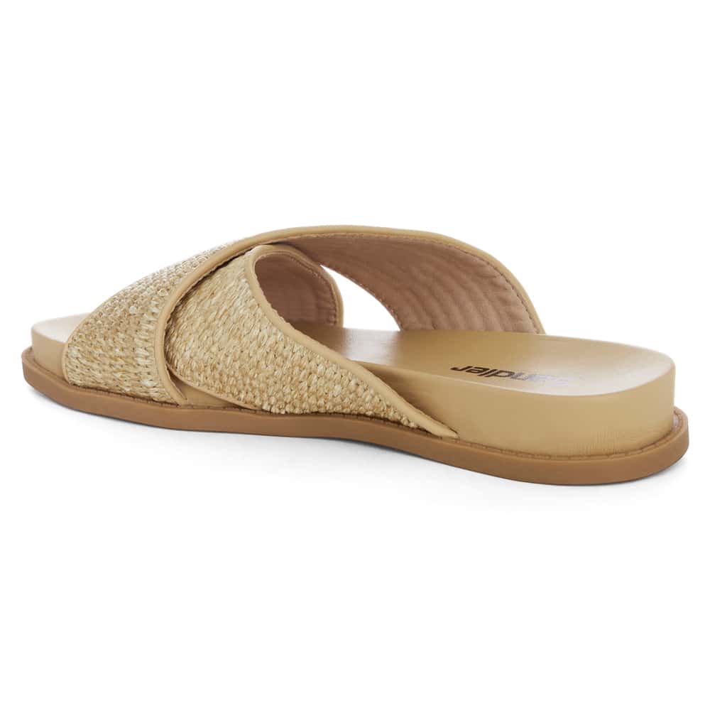 Dayna Slide in Tan Raffia