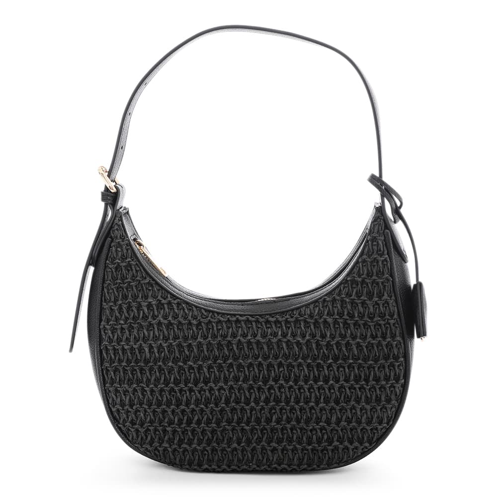 Monroe Bag in Black/raffia