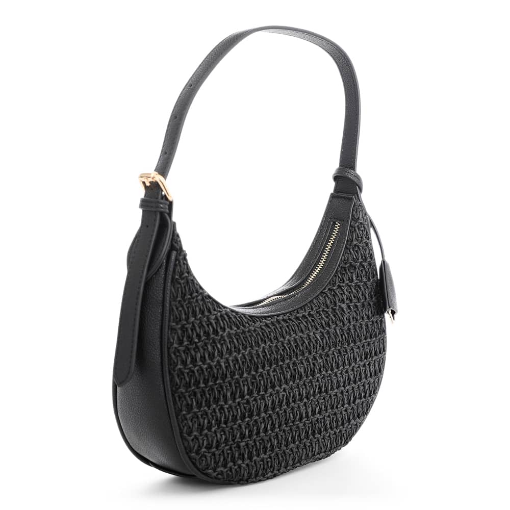 Monroe Bag in Black/raffia