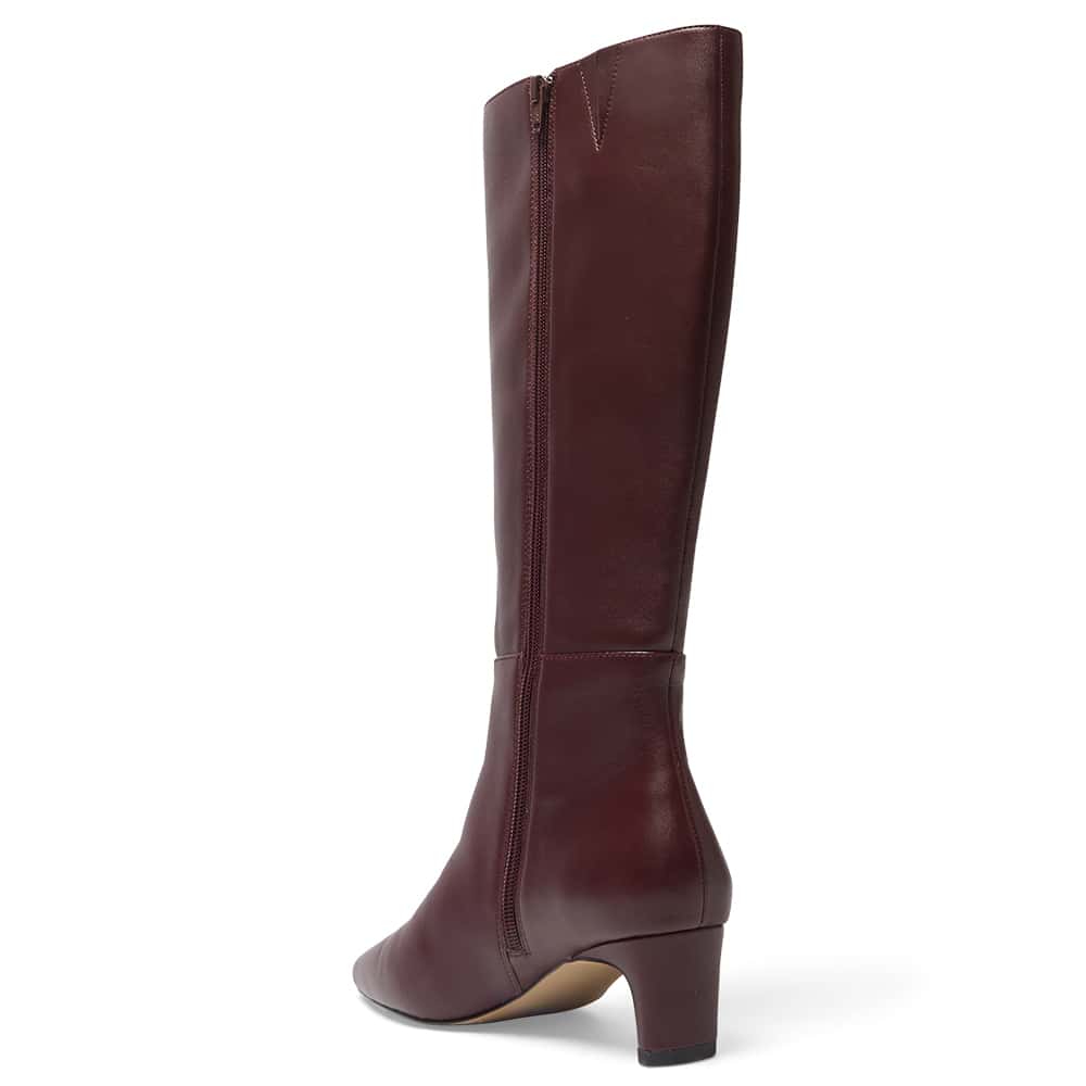 Salute Boot in Wine Glove Leather