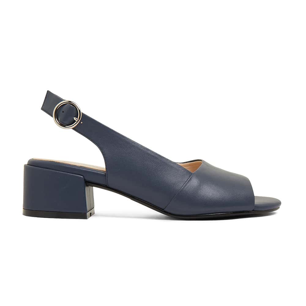 Macy Heel in Navy Leather Easy Steps Shoe HQ