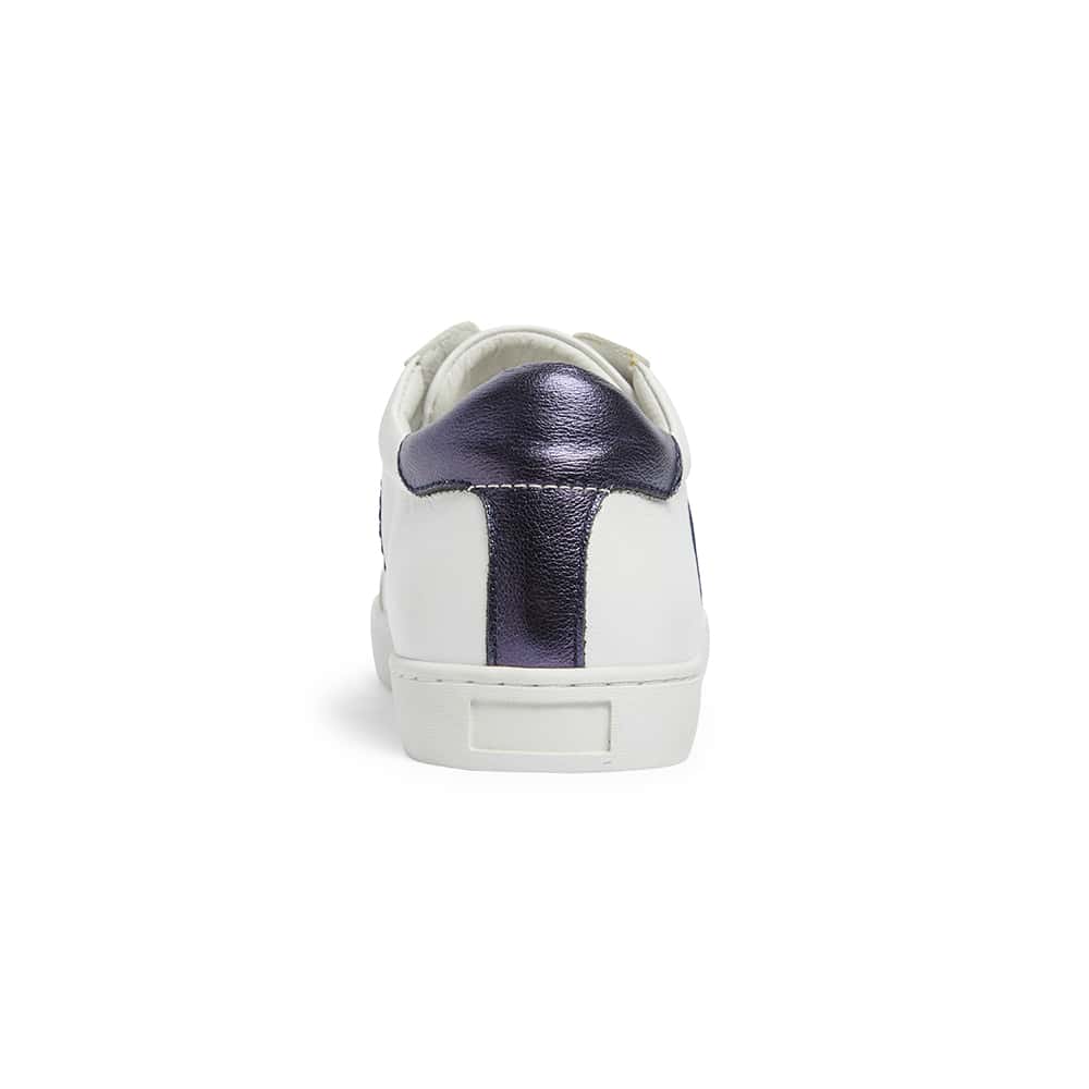 Belem Sneaker in White And Navy Leather