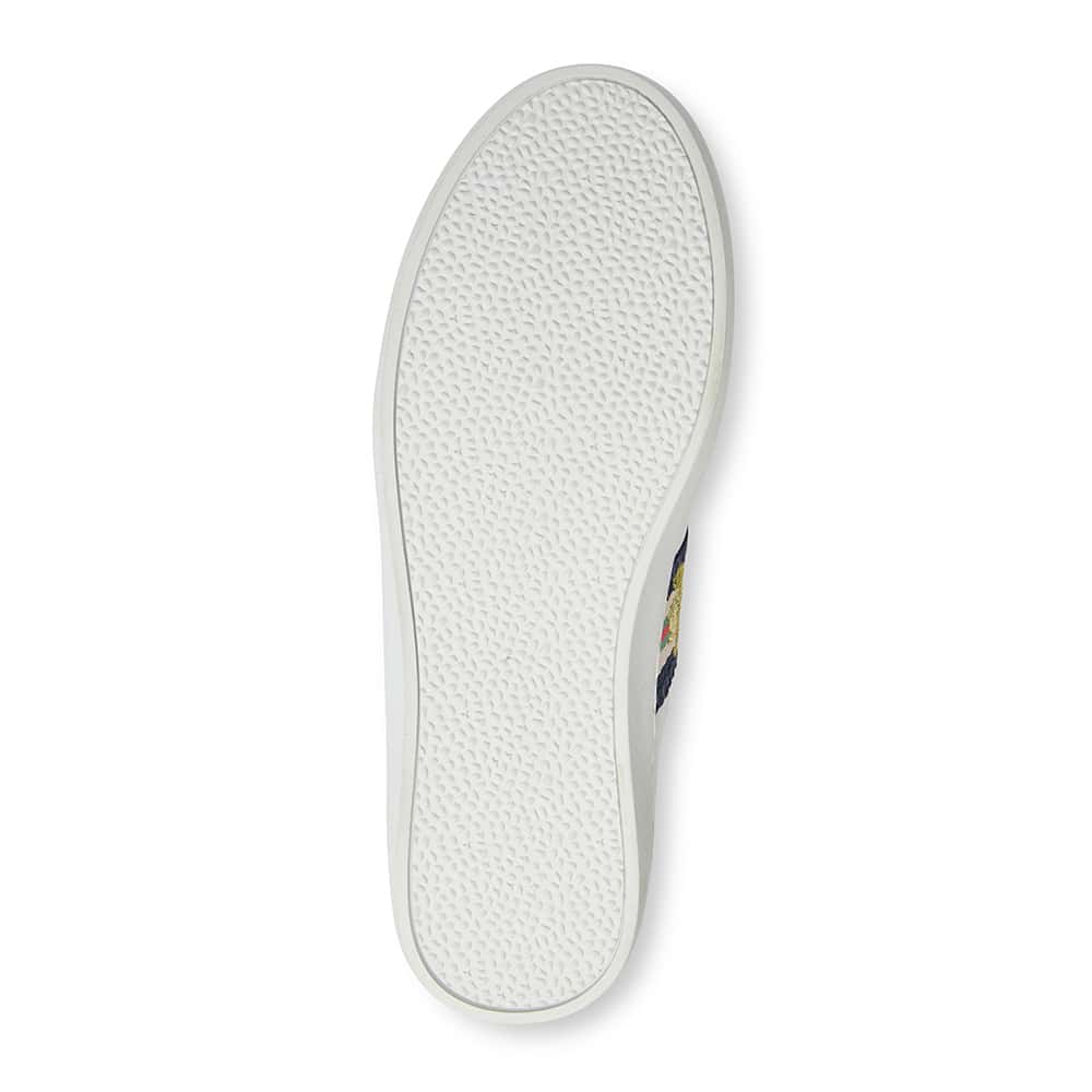 Belem Sneaker in White And Navy Leather