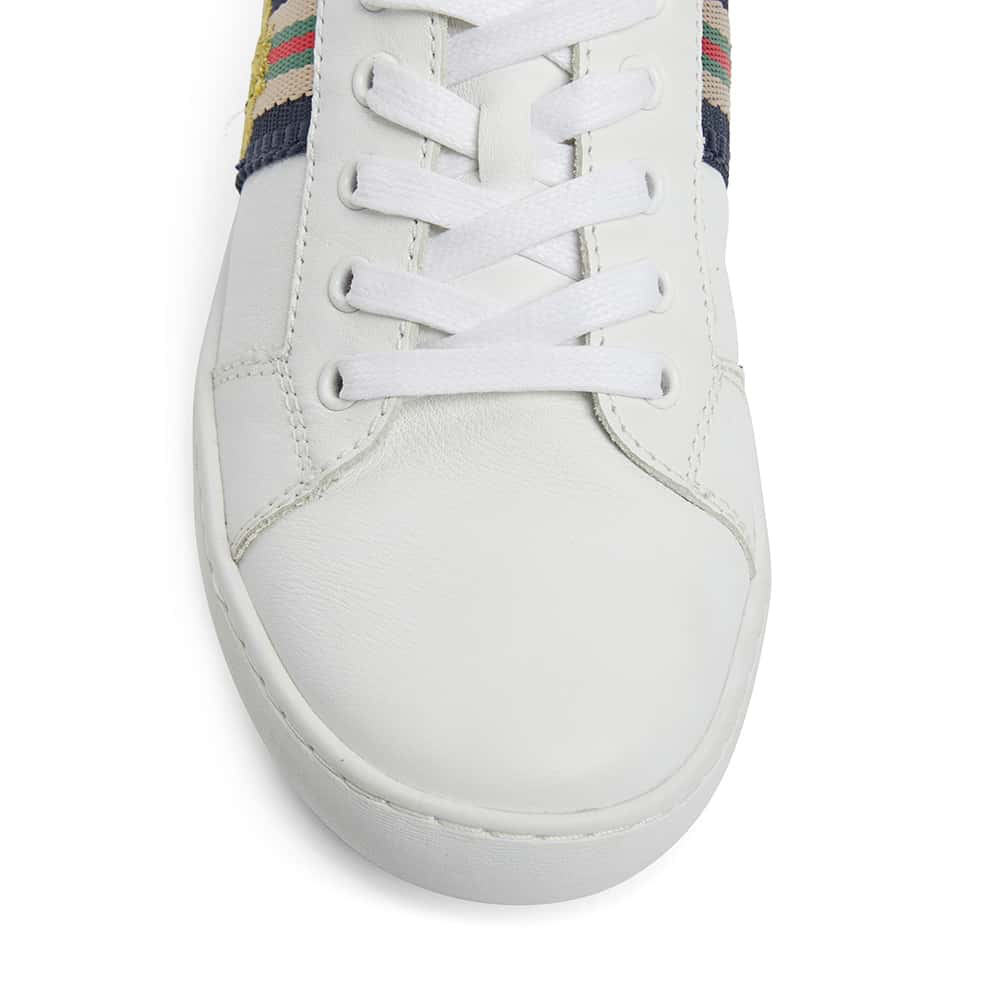 Belem Sneaker in White And Navy Leather