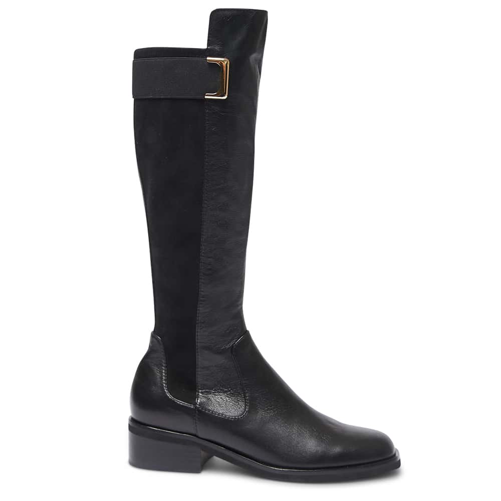 Cavalier Boot in Black Leather Jane Debster Shoe HQ