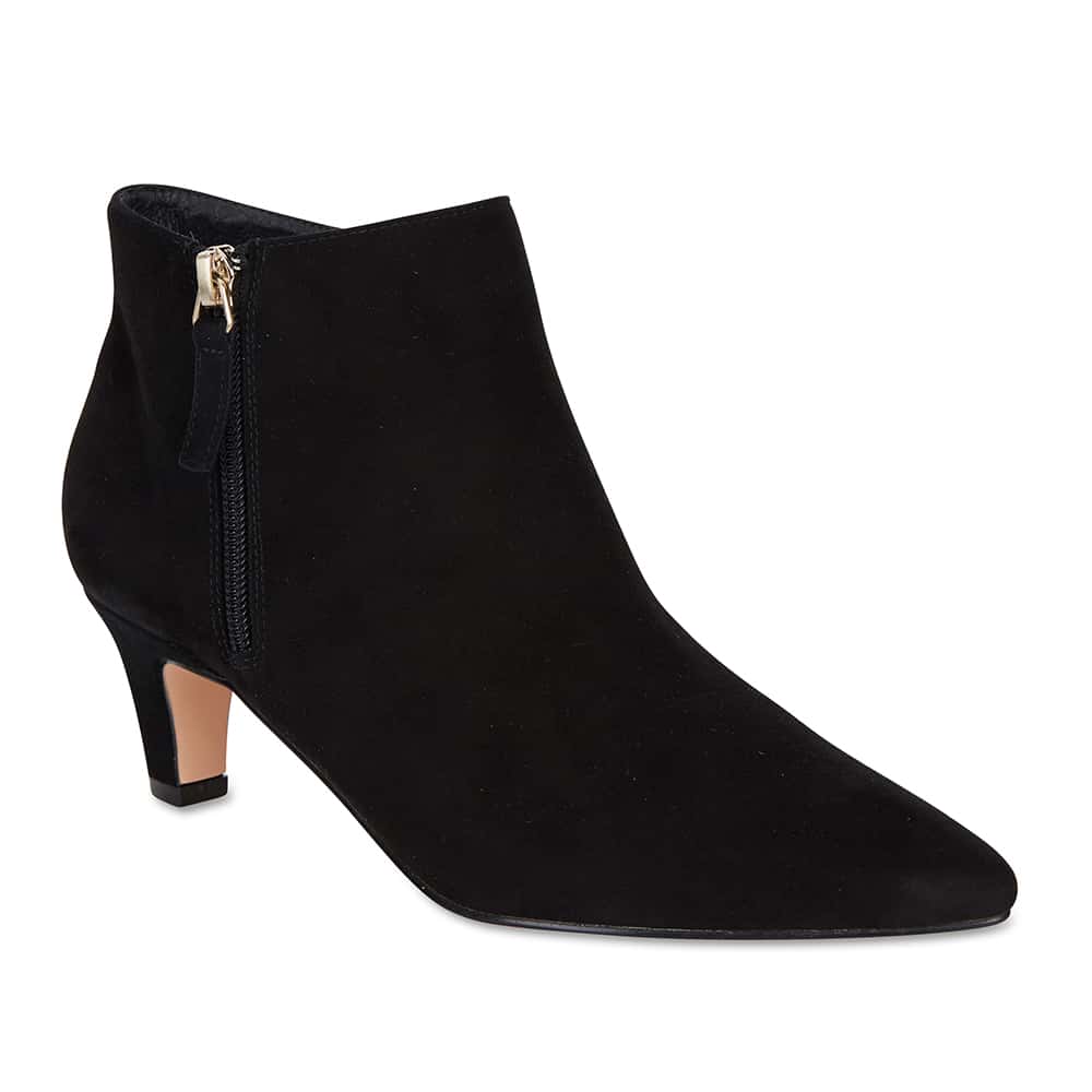 Focus Boot in Black Suede Jane Debster Shoe HQ