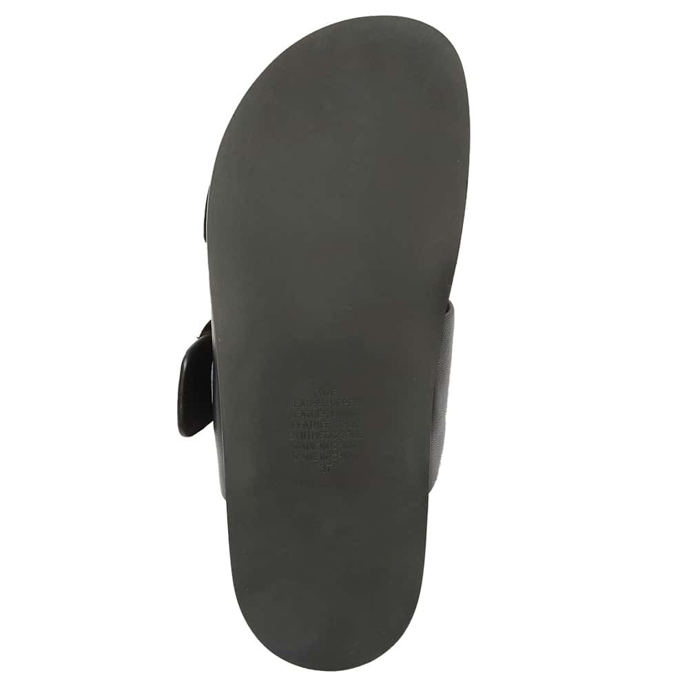 Tone Slide in Black Leather
