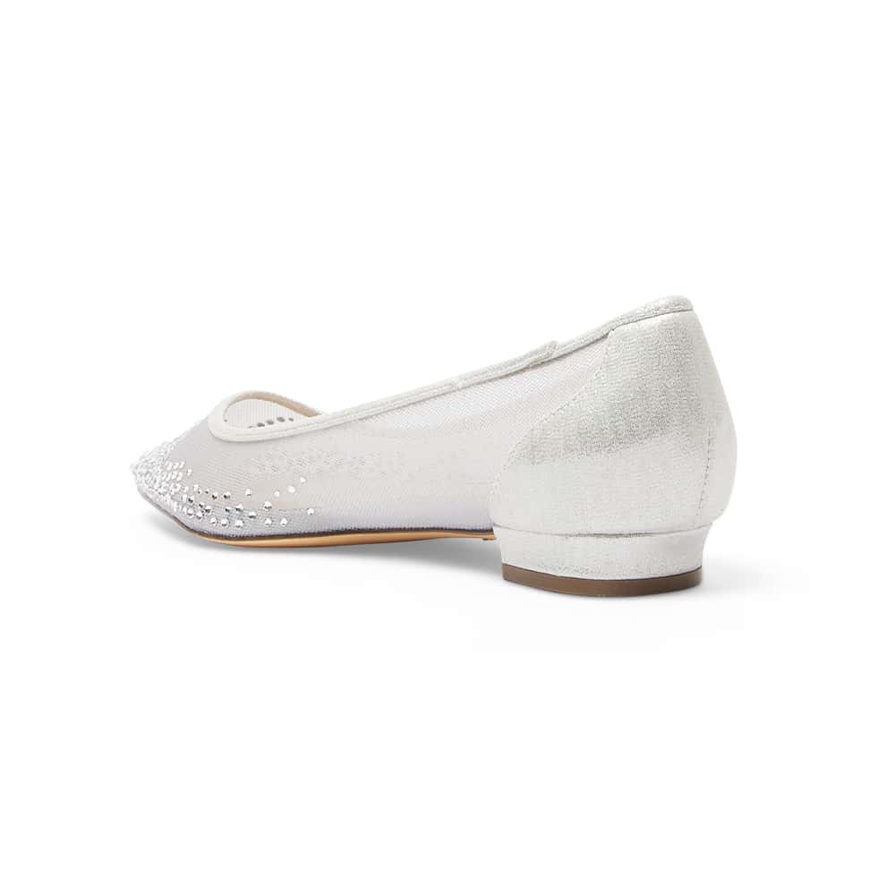 Wendi Flat in True Silver Mesh