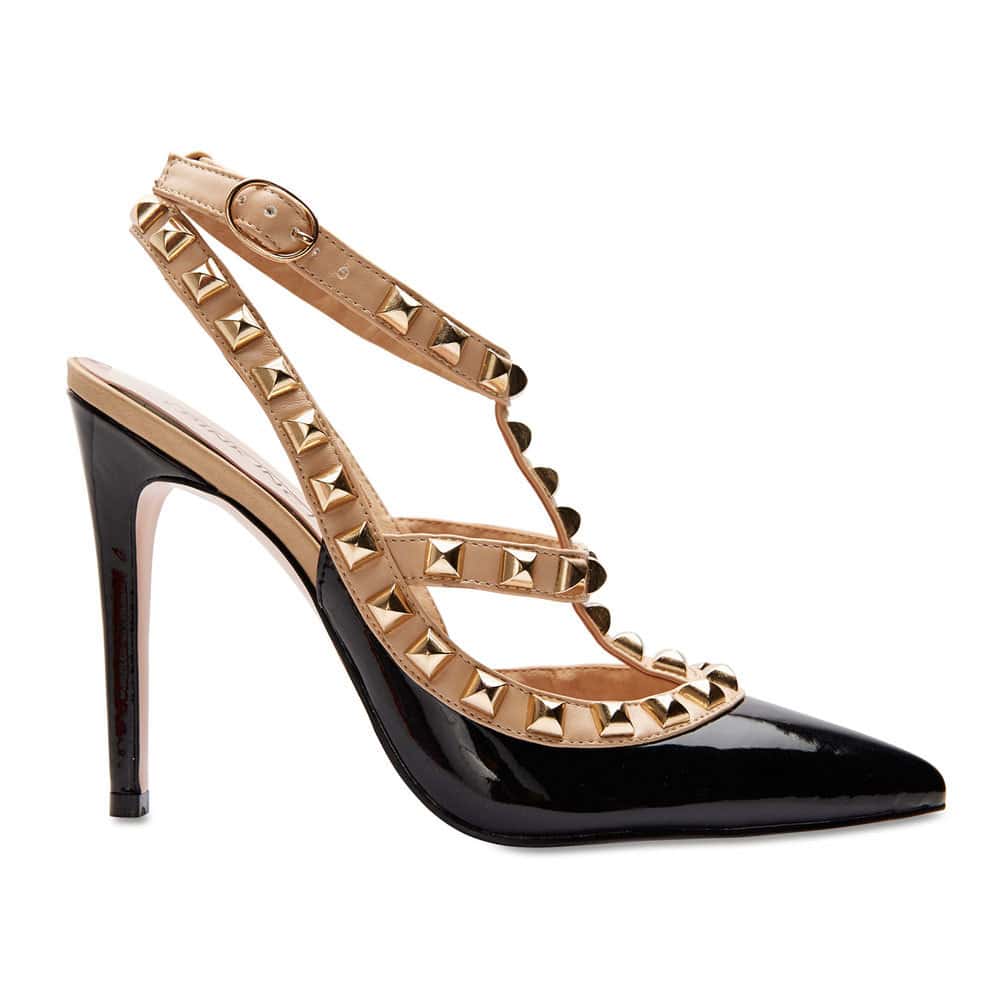Saint Heel in Black And Nude Leather