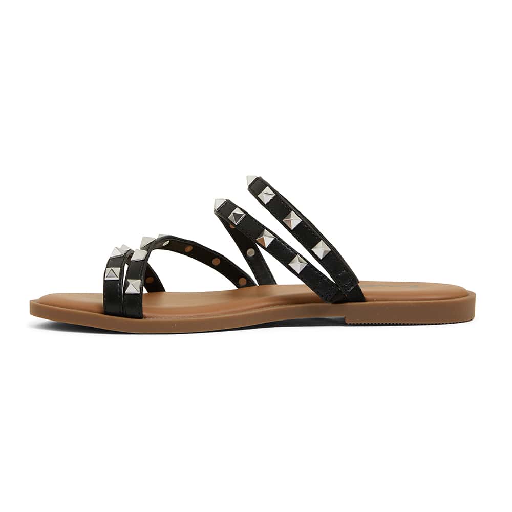 Carnival Sandal in Black Smooth Ravella Shoe HQ