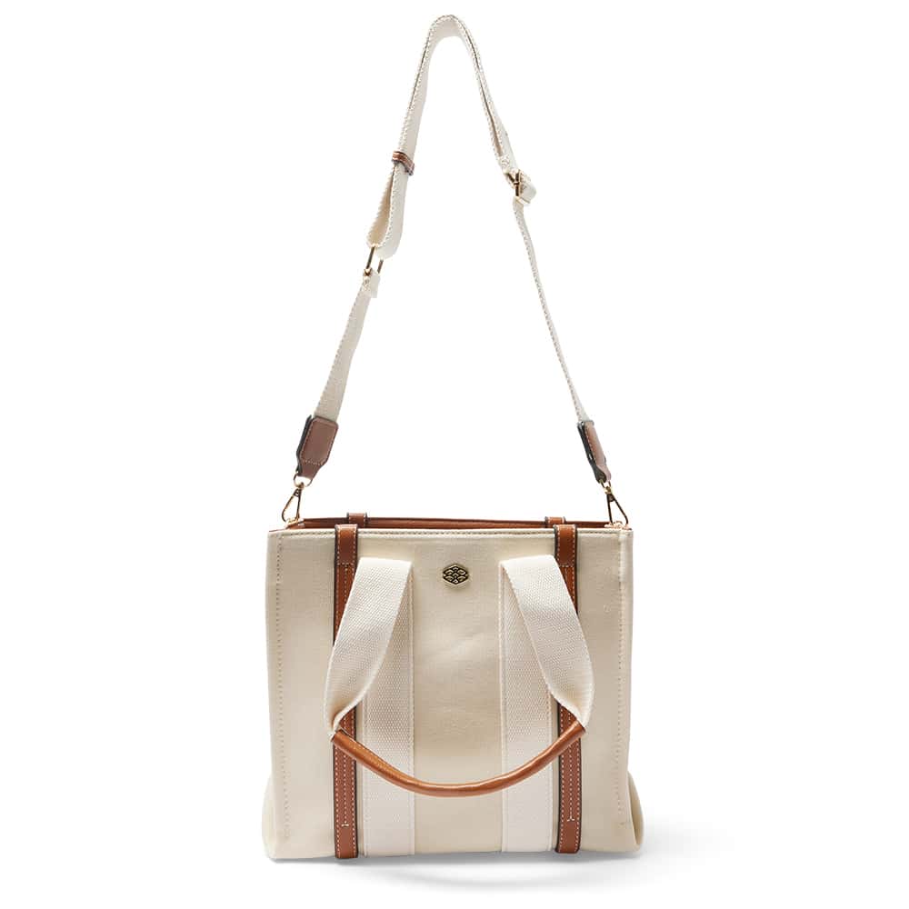 Sadie Handbag in Beige Canvas