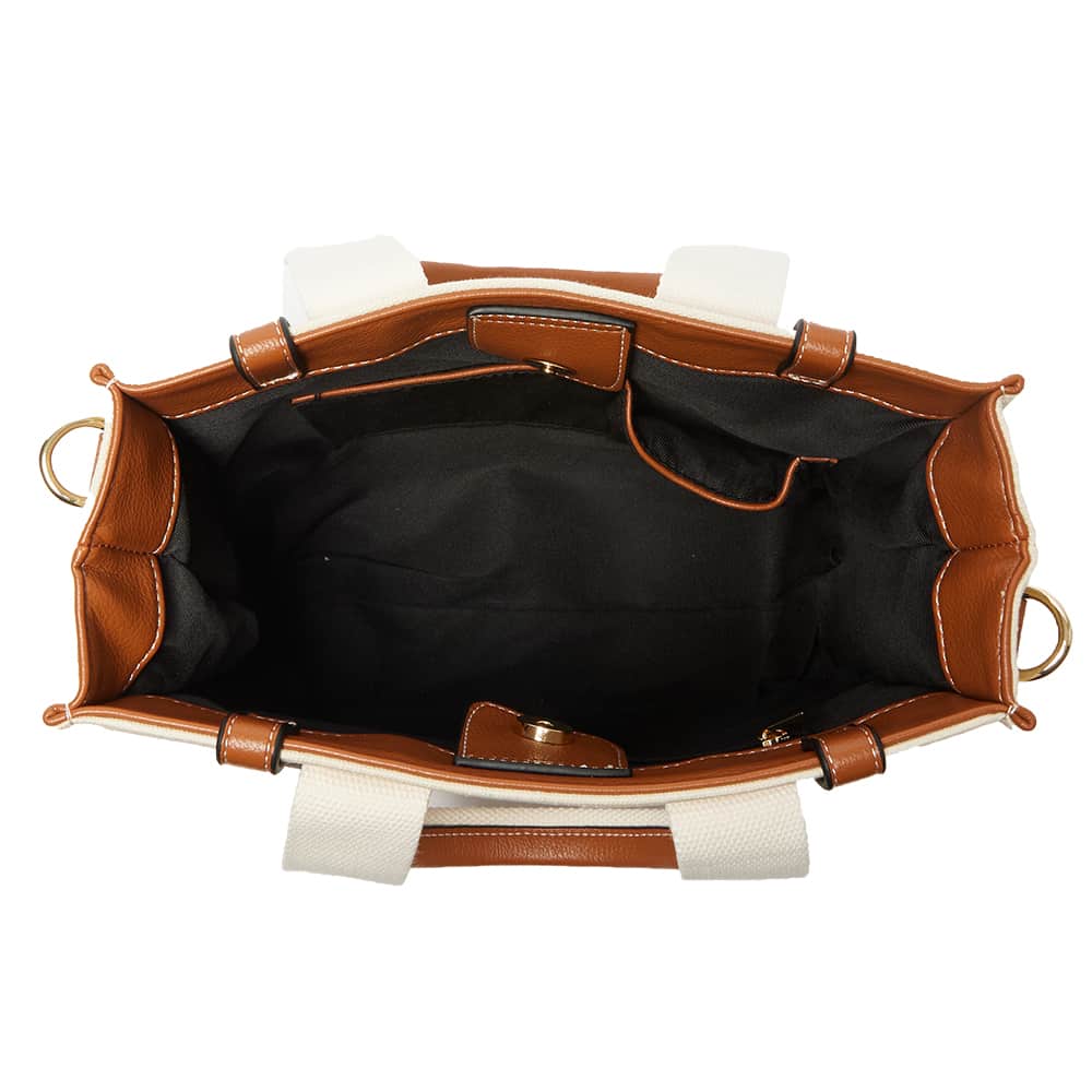 Sadie Handbag in Beige Canvas