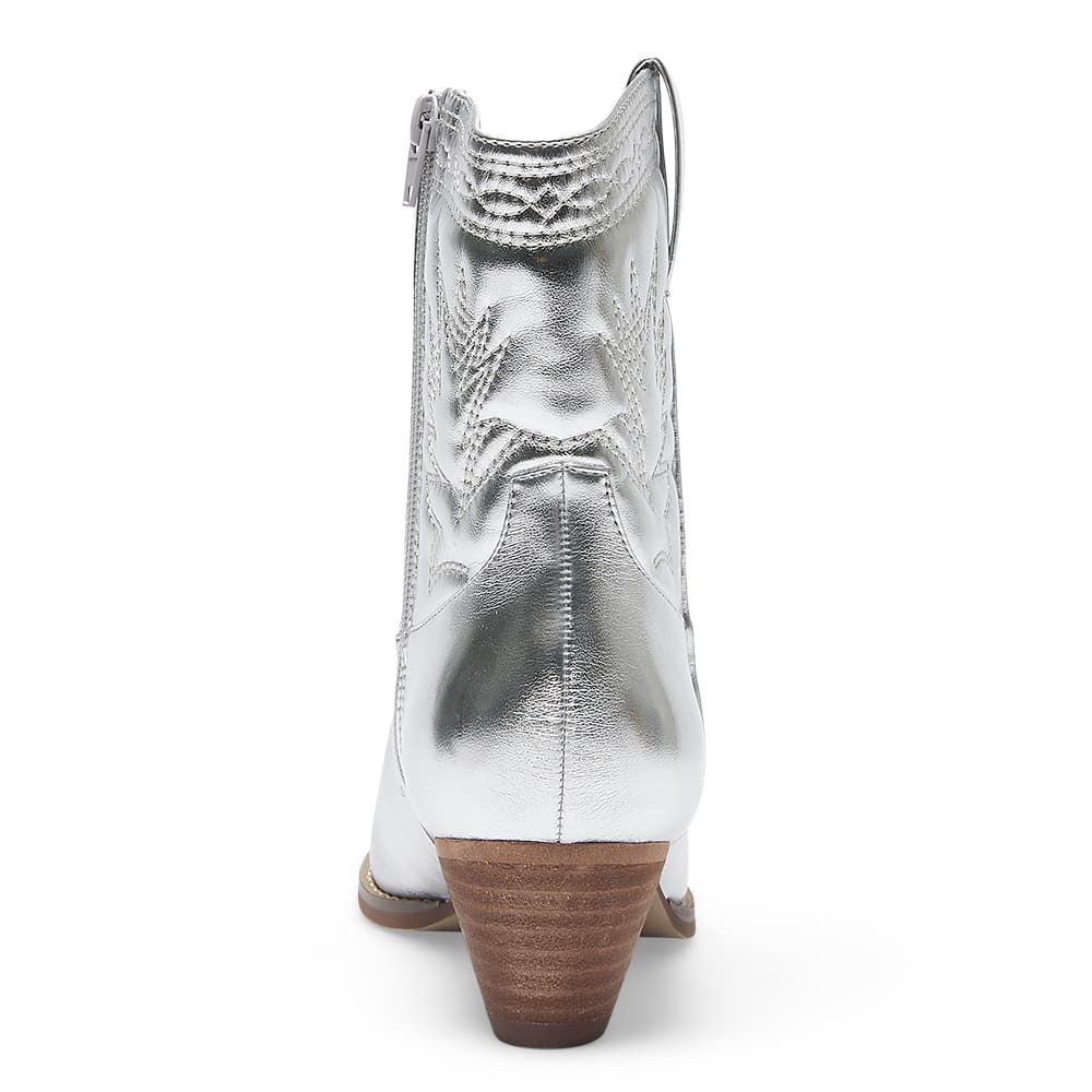 Texas Boot in Silver Metallic