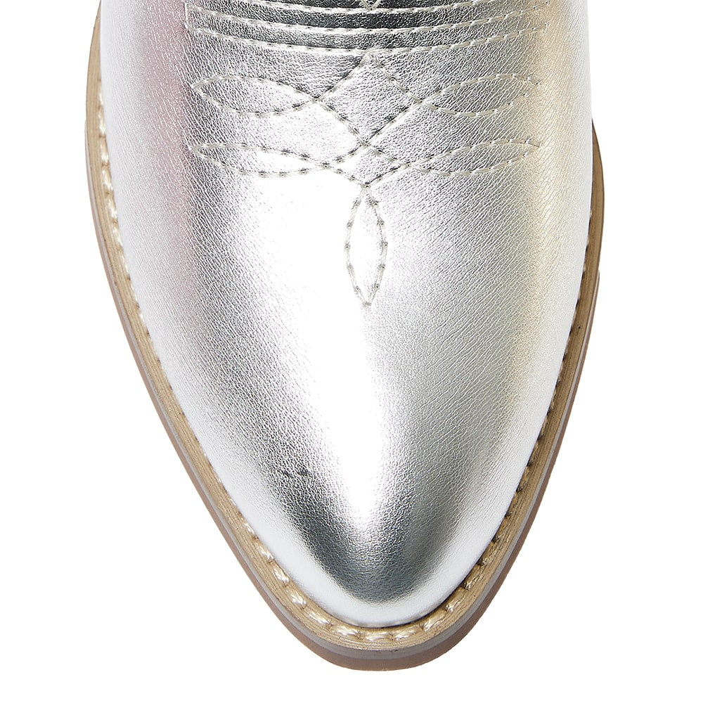 Texas Boot in Silver Metallic