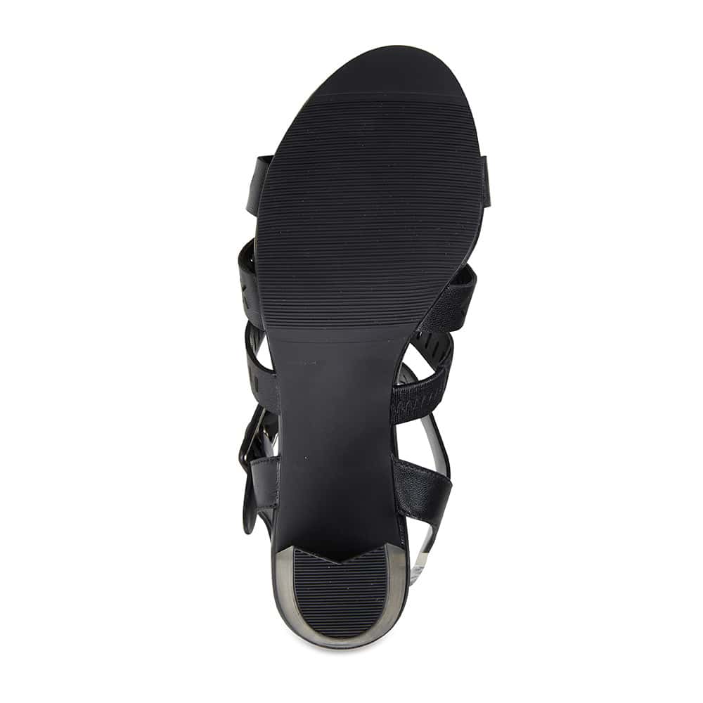 Jamaica Heel in Black Leather