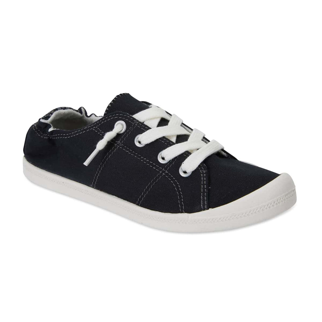 Link Sneaker in Black Fabric Sandler Shoe HQ