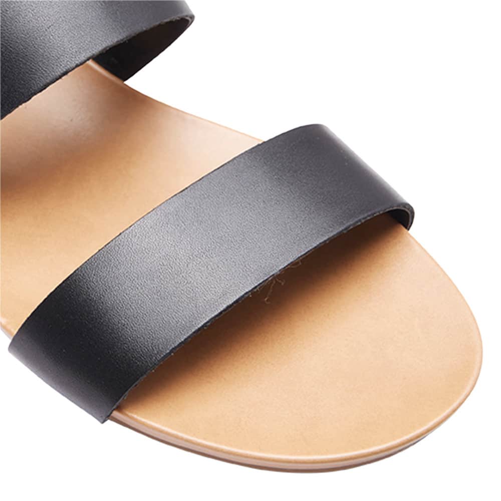 Malibu Sandal in Black Leather
