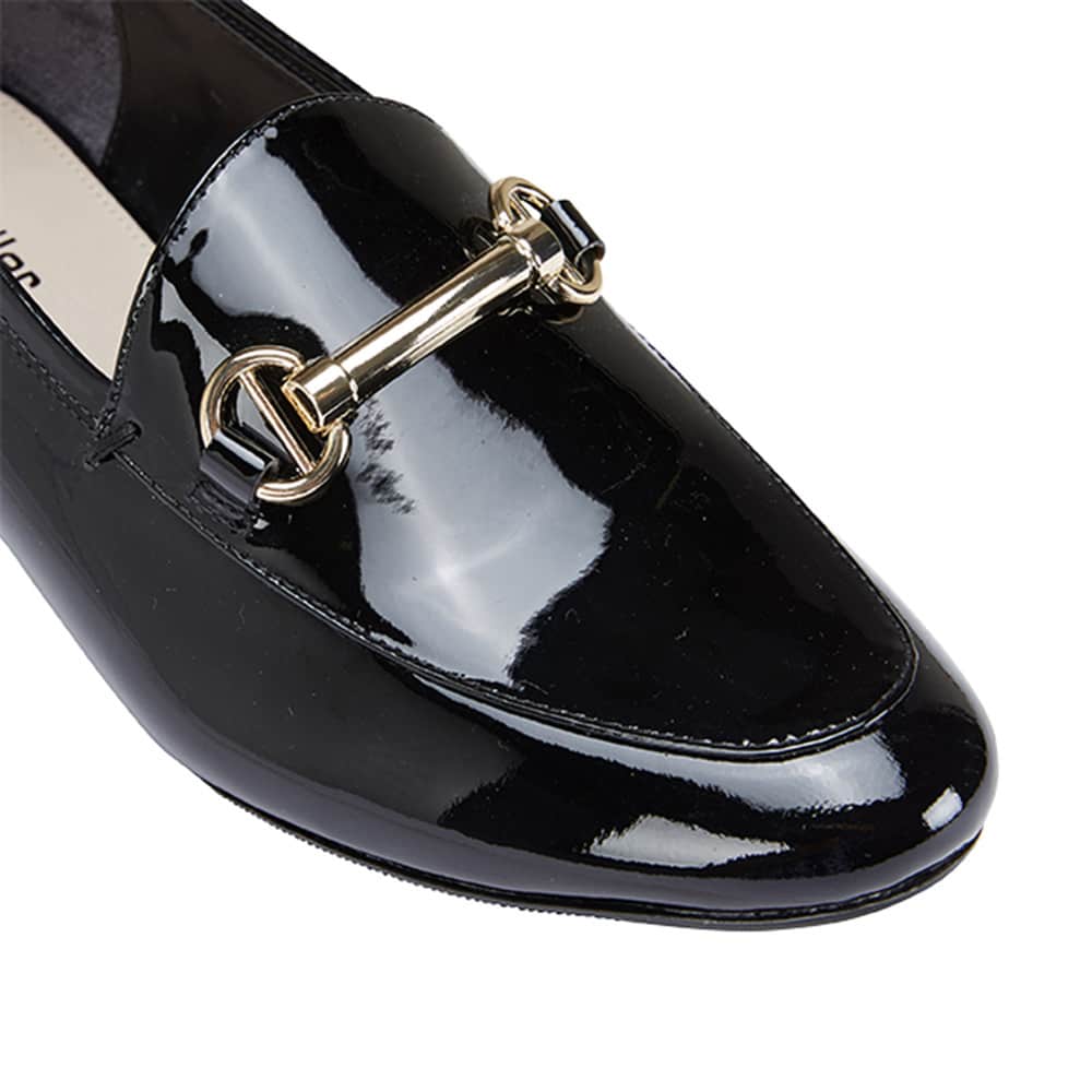 Tabloid Loafer in Black Patent