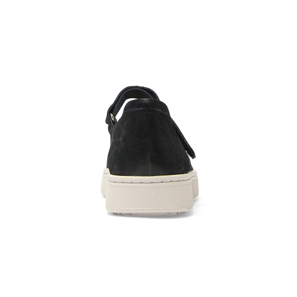 Albany Flat in Black Metallic Suede Suede