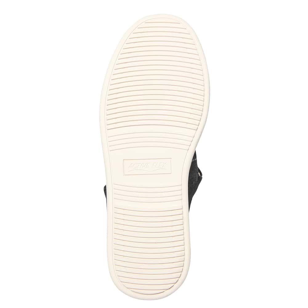 Albany Ballet Flat in Black Metallic Suede
