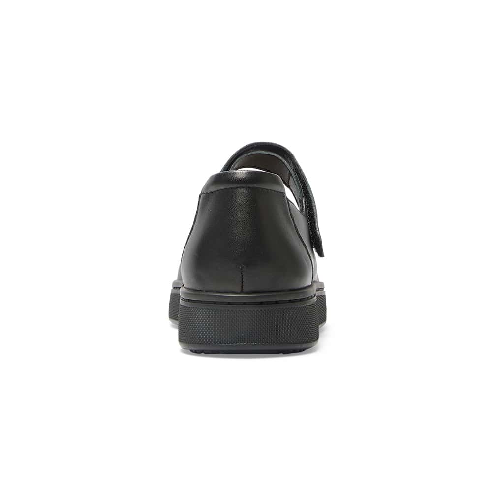 Albany Ballet Flat in Black On Black Leather