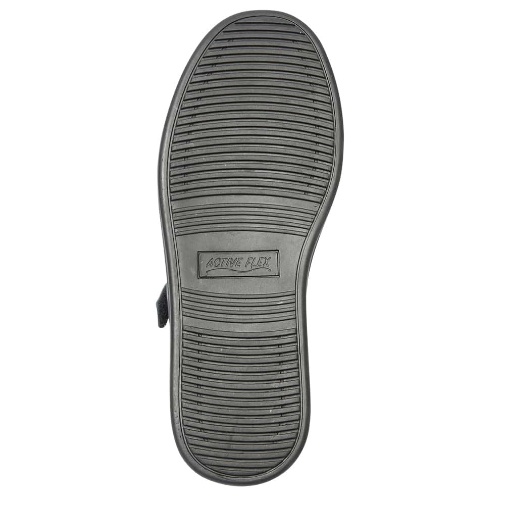Albany Ballet Flat in Black On Black Leather