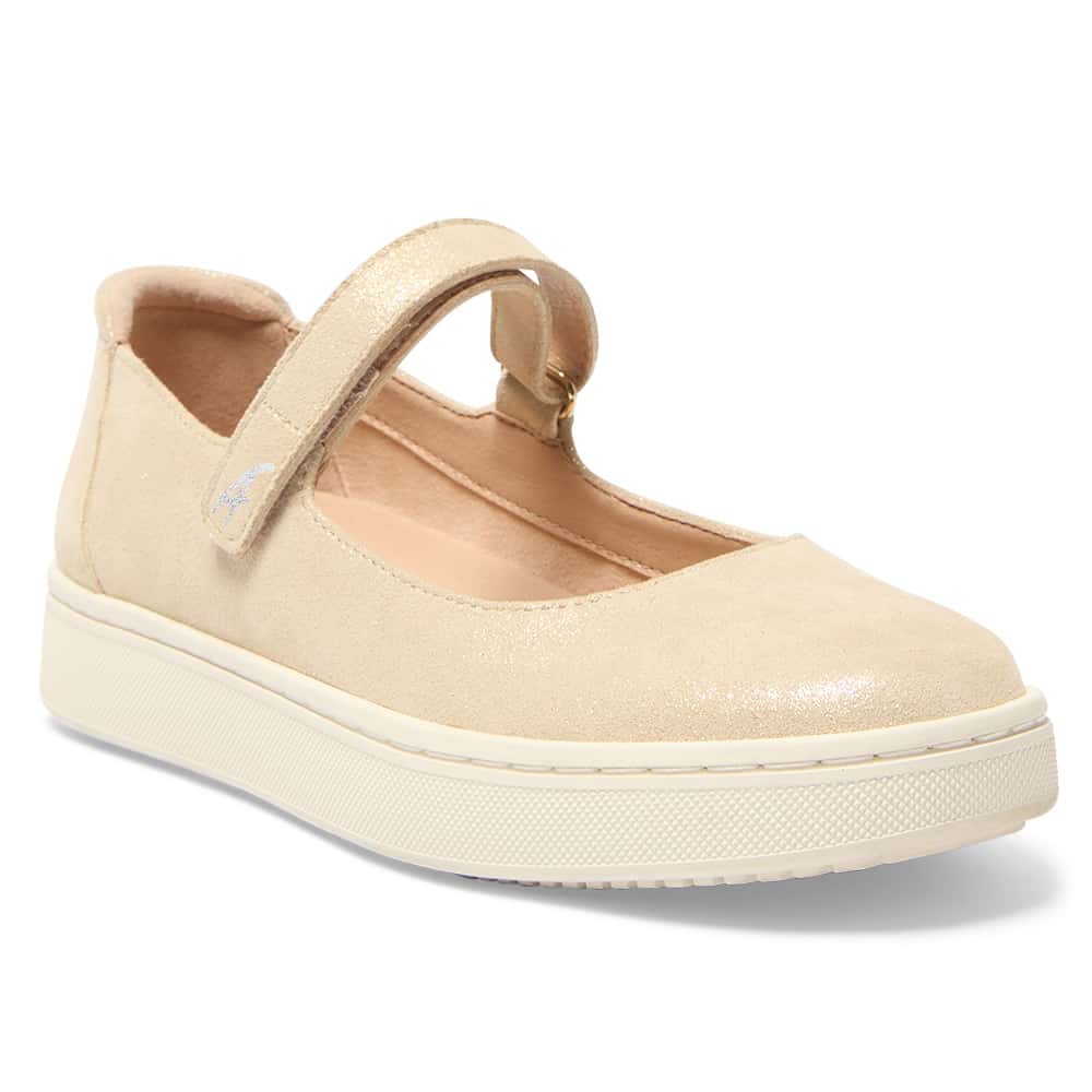 Albany Flat in Gold Metallic Suede Suede