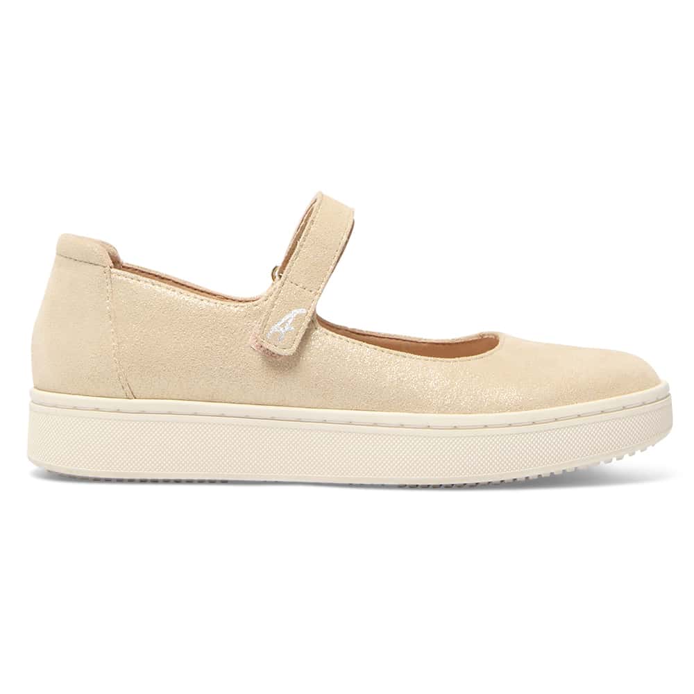 Albany Flat in Gold Metallic Suede Suede