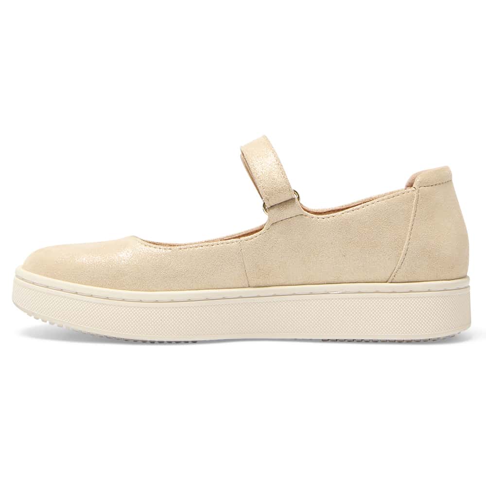 Albany Flat in Gold Metallic Suede Suede