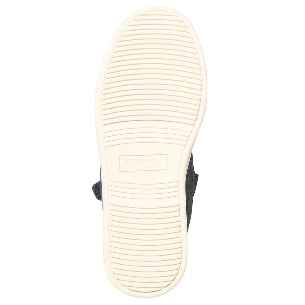 Albany Ballet Flat in Navy Metallic Suede Suede