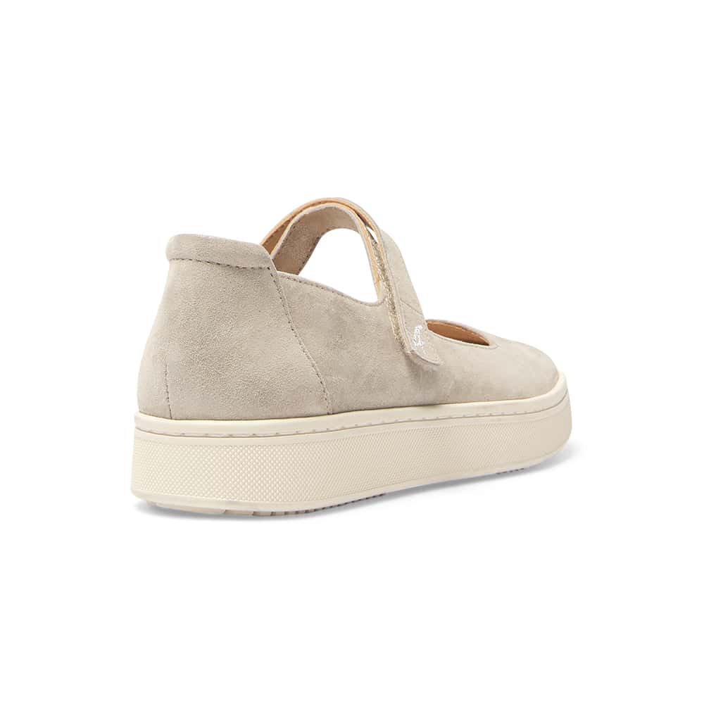 Albany Ballet Flat in Pewter Metallic Suede Suede