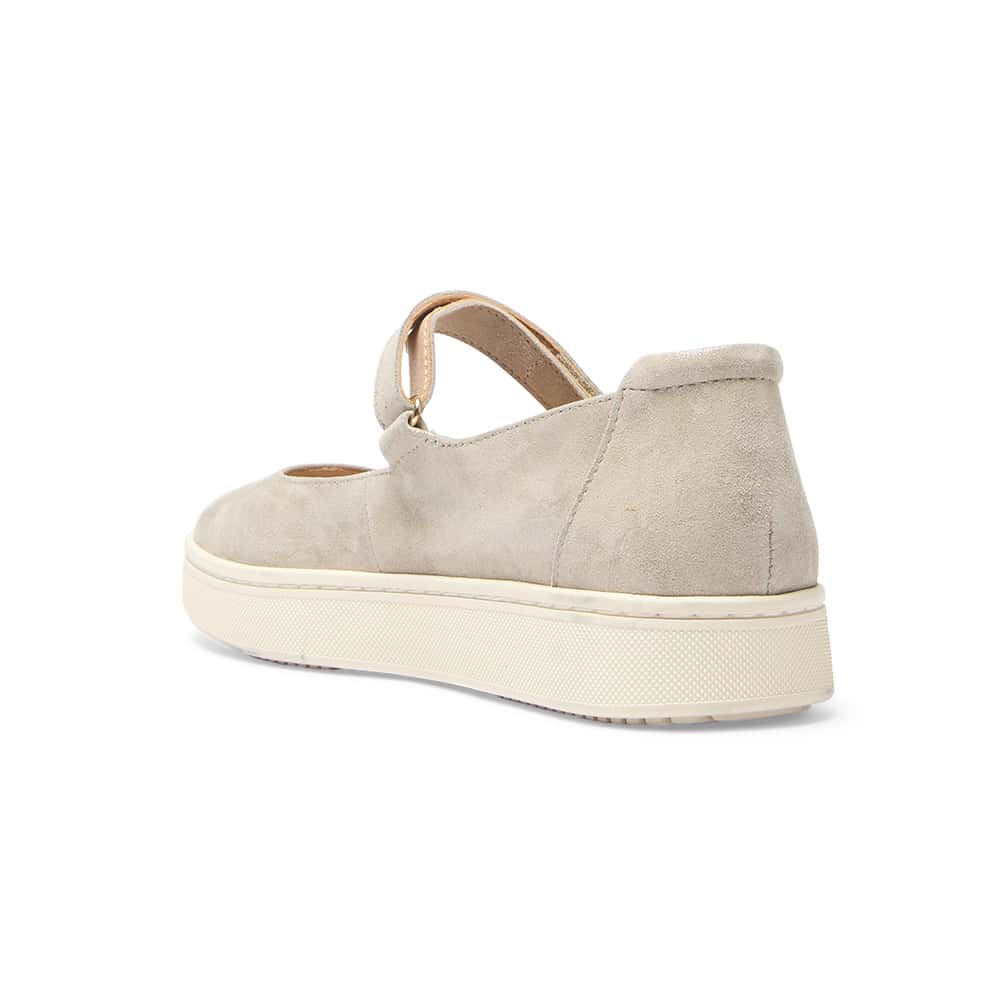 Albany Ballet Flat in Pewter Metallic Suede Suede