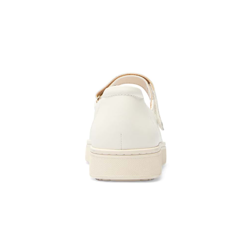 Albany Ballet Flat in White Leather