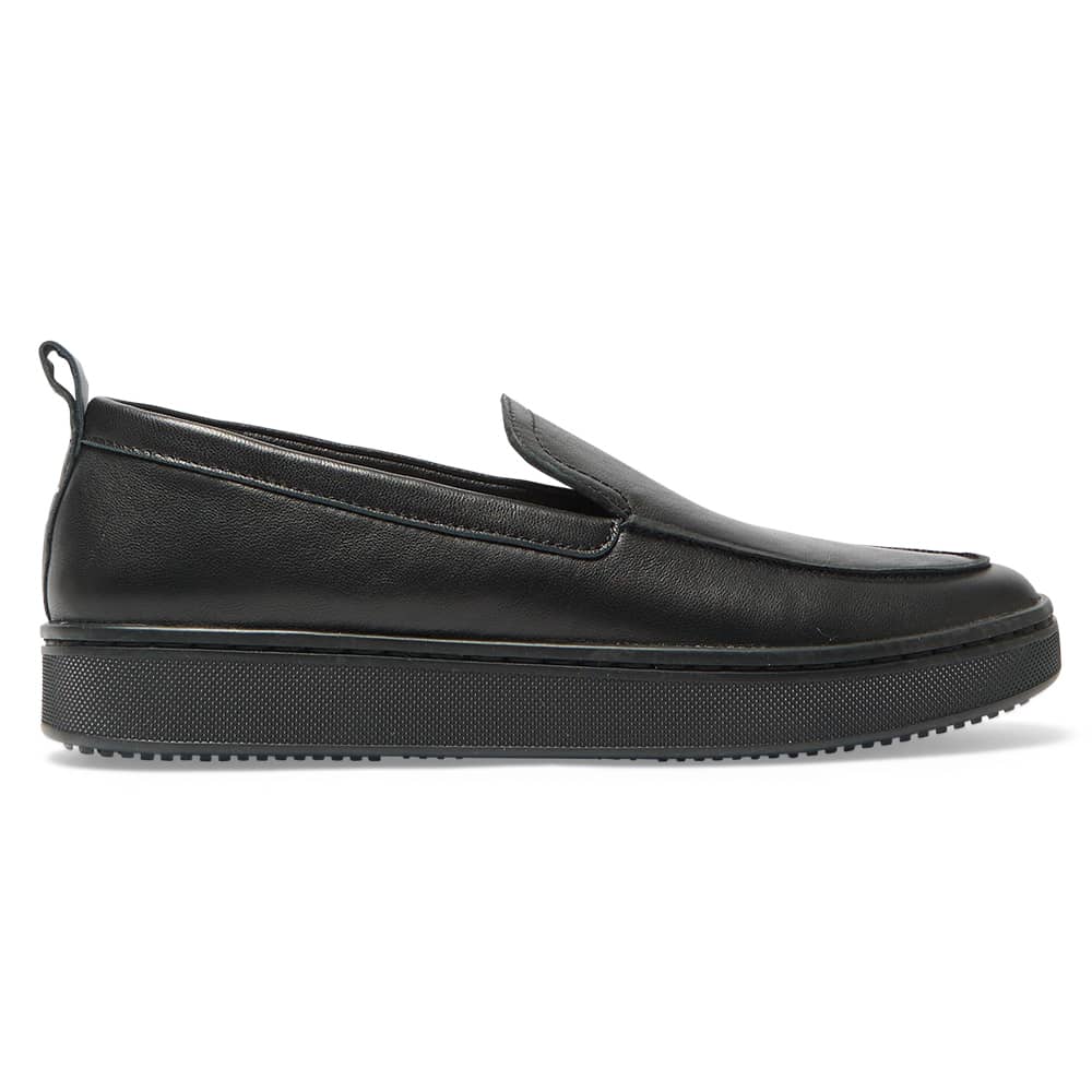 Angus Loafer in Black On Black Leather