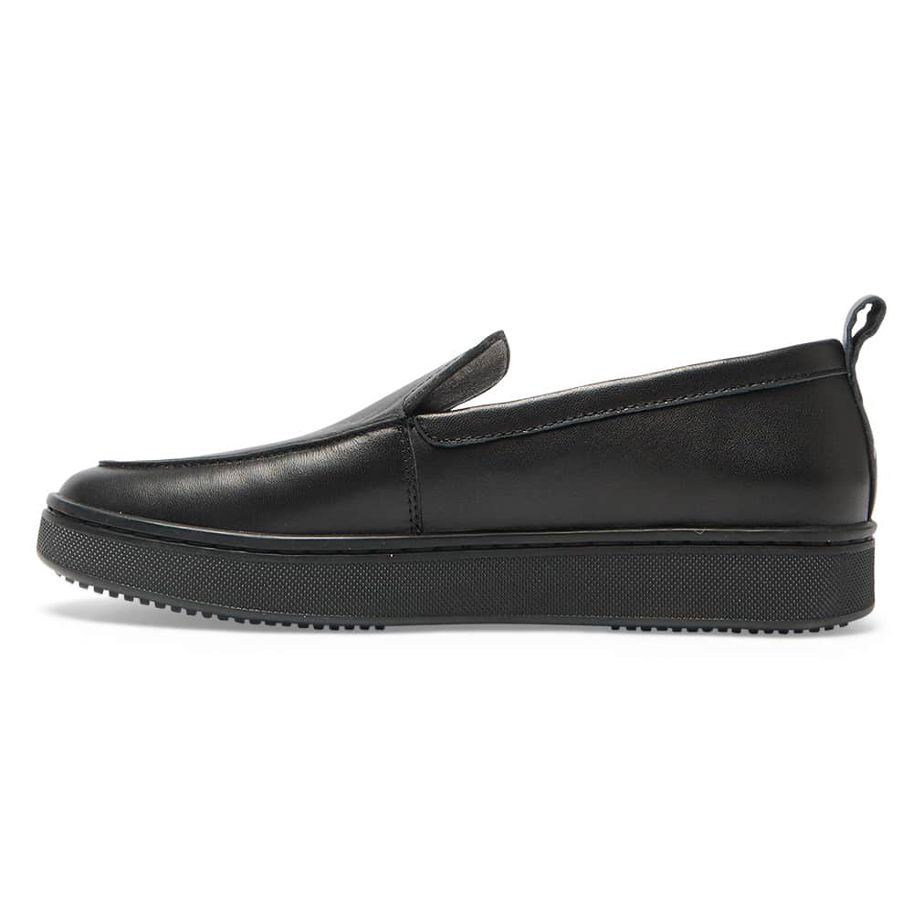 Angus Loafer in Black On Black Leather