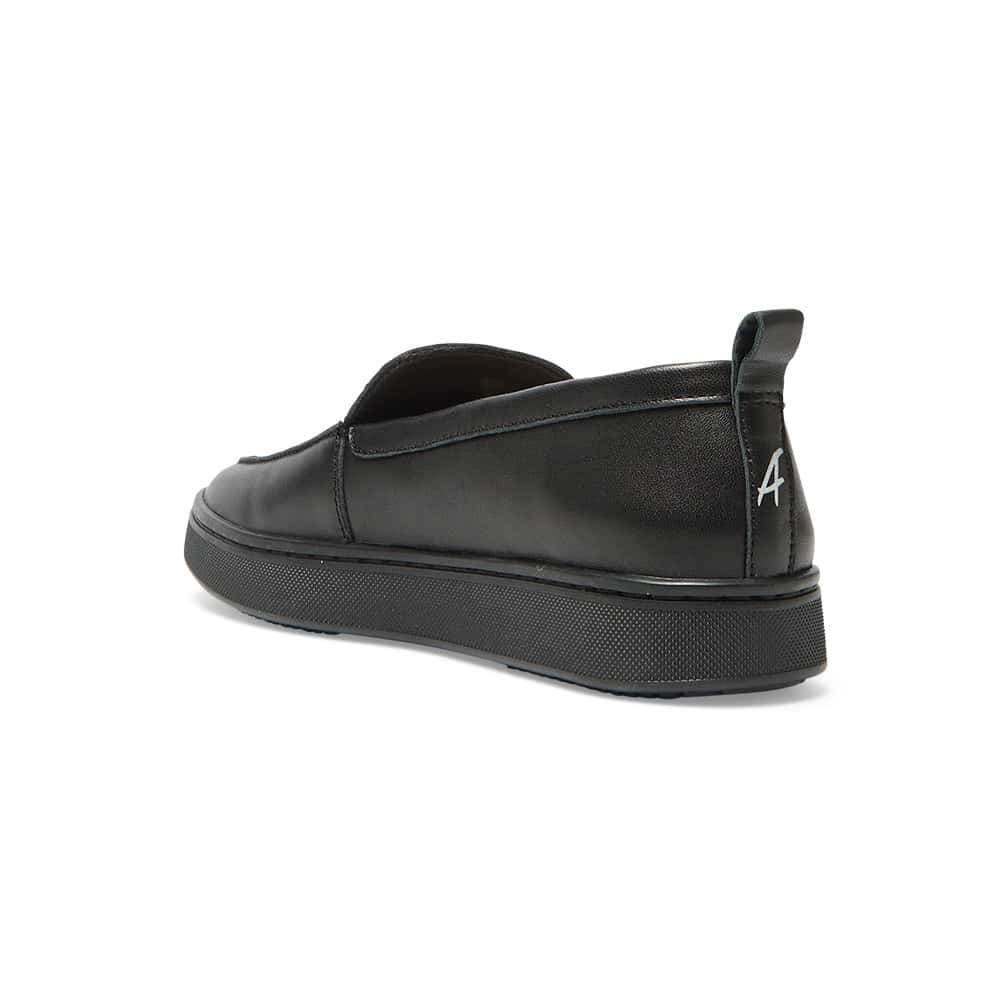 Angus Loafer in Black On Black Leather
