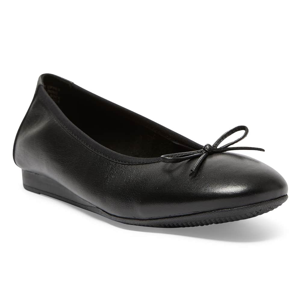 Belamy Ballet Flat in Black Leather