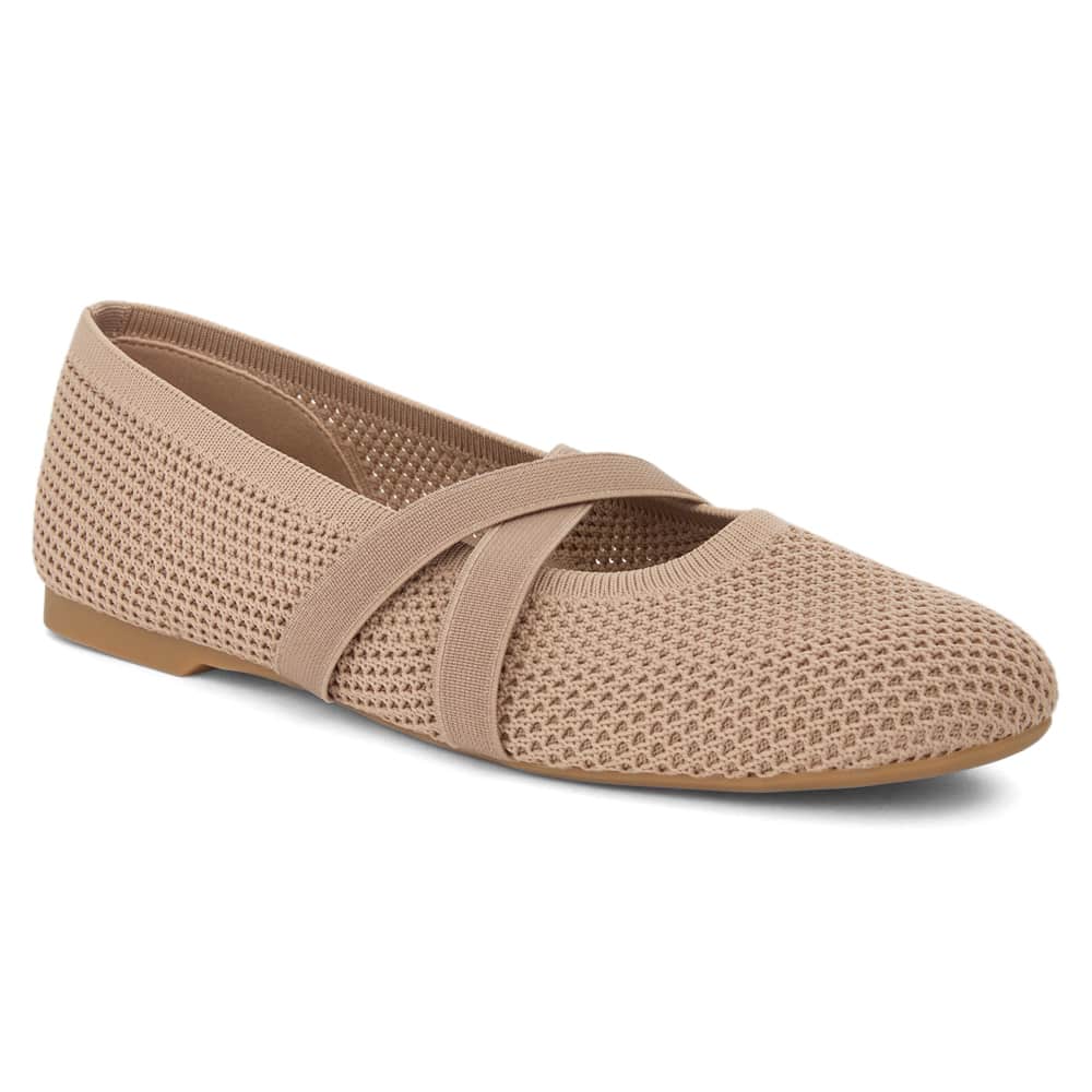 Danny Ballet Flat in Taupe Knit