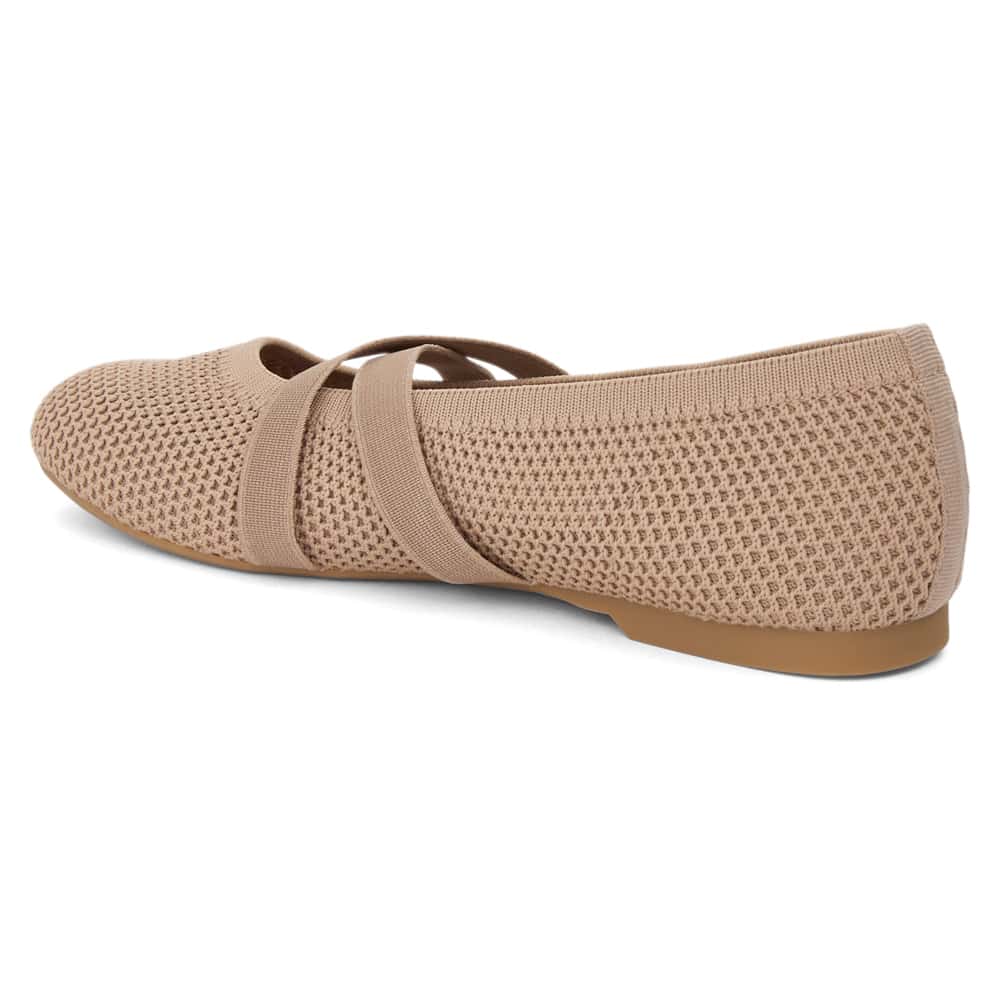 Danny Ballet Flat in Taupe Knit