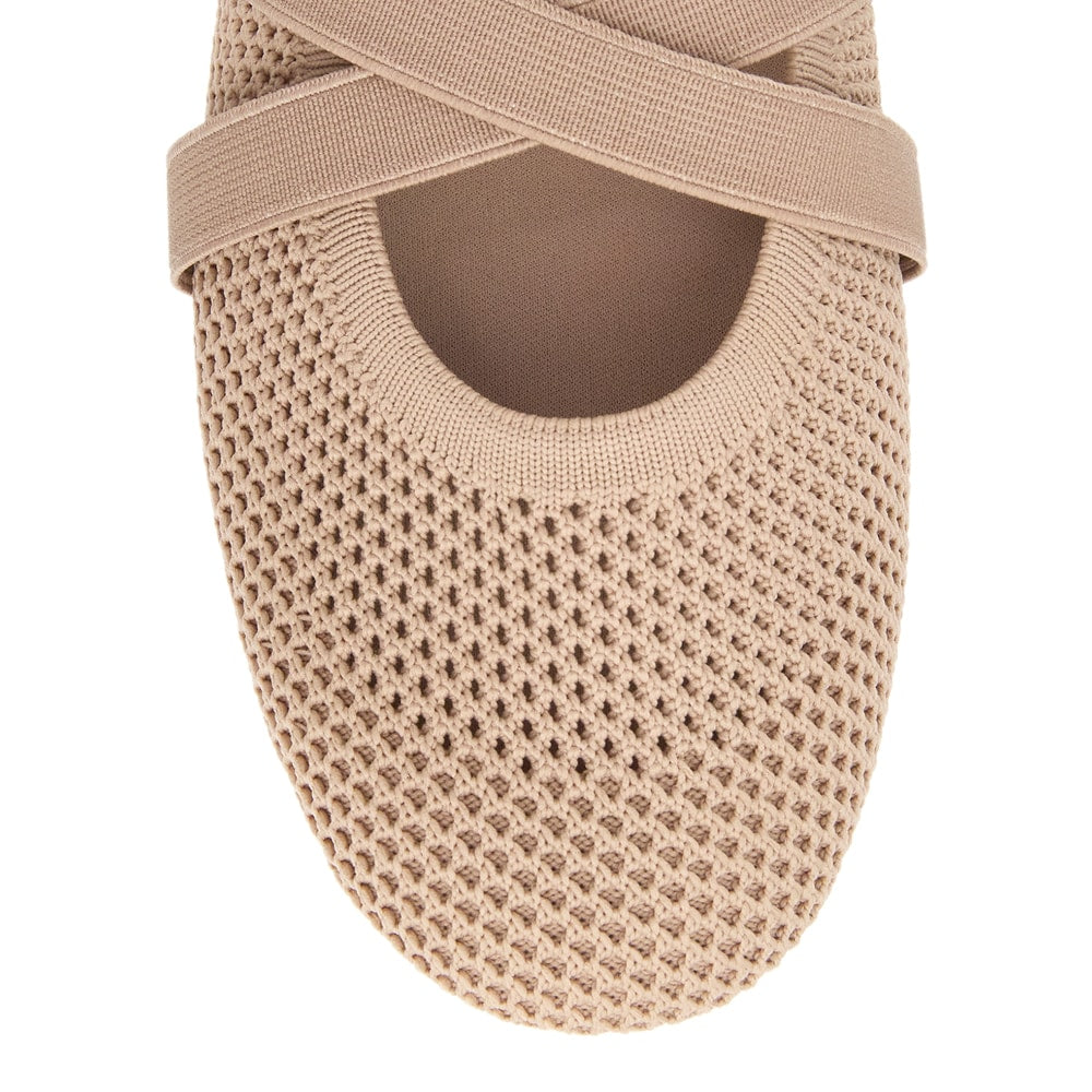 Danny Ballet Flat in Taupe Knit
