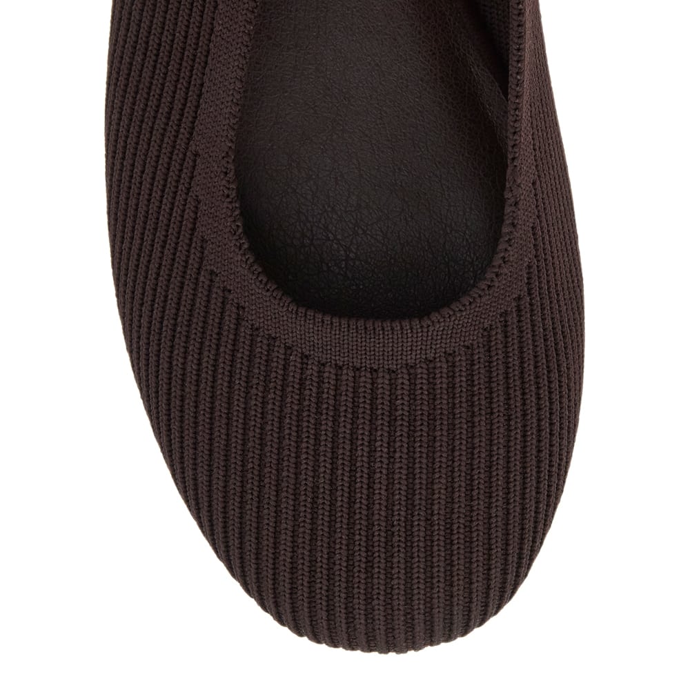 Della Ballet Flat in Chocolate Knit